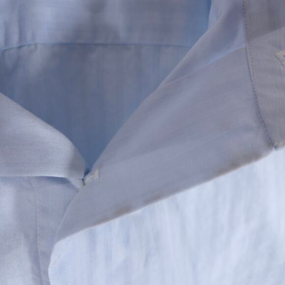 Ermenegildo Zegna Dress Shirt Mens 17-36 Blue Striped Portfino Comfort Button Up - Picture 13 of 13